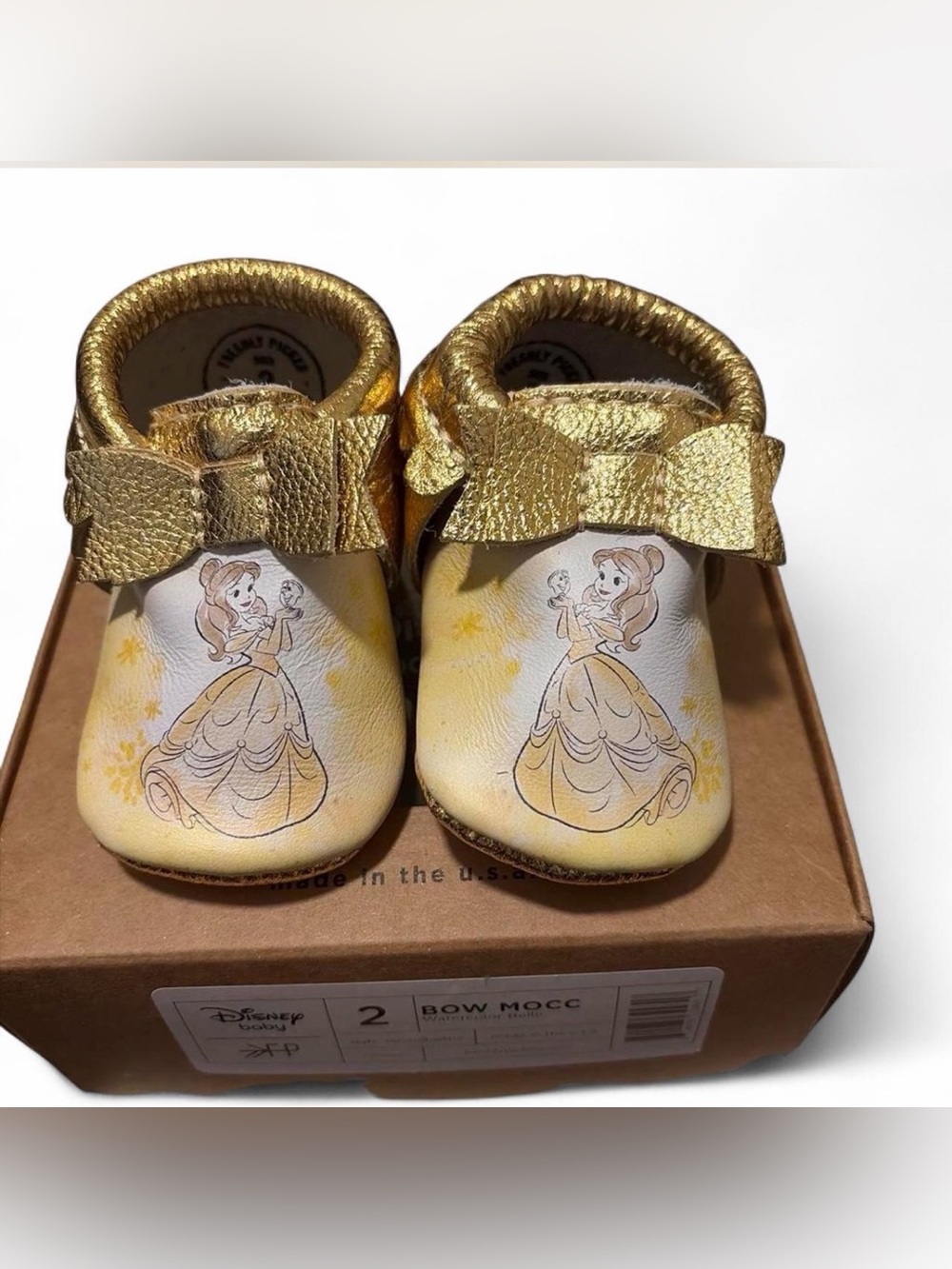 Freshly Picked Belle Gold Bow Moccasins